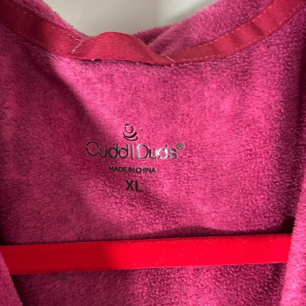 Cuddl duds Women's Pink Hooded Jacket with Floral Design SZ XL - Picture 4 of 5